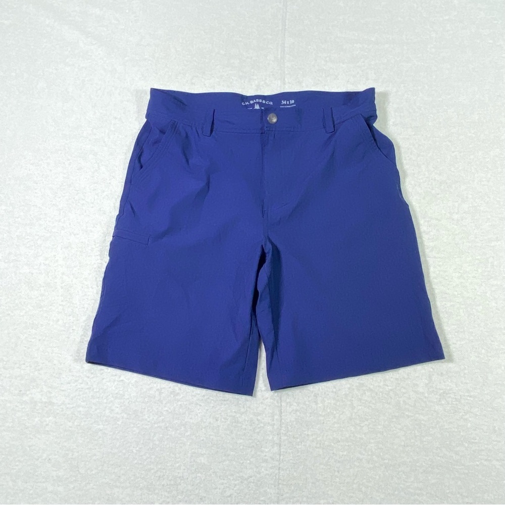 G.H. BASS & CO Chino Cargo Slack Shorts Men's W34 Navy Blue Lightweight Outdoor